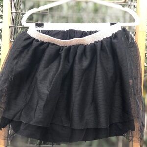 Hanna Andersson Layered Tulle 100% Cotton Black Skirt Gold Waistband Sz 2T